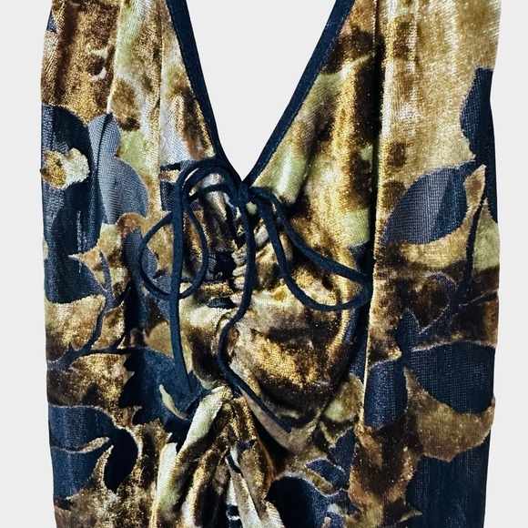 Y2K Whimsigoth Fairy Burnout Velvet Halter Top Size Medium - Picture 5 of 12